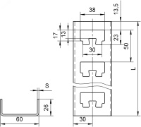 Стойка кабельная К1155ц УТ2.5 (L=2200мм, s=2.0мм) СОЭМИ Н0112211516