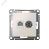 ATN000489 Розетка ATLASDESIGN двойная компьютерная+ТВ RJ45+TV категория 5E механизм жемчуг Systeme Electric 