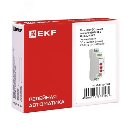 rt-10-12-240 Реле времени (10 устанавливающихся функций) RT-10 12-240В PROxima EKF 
