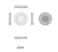 Cветильник cветодиодный подвесной SPP-402-0-50K-200 IP65 200Вт 20000Лм 5000К Кп<2% КСС Д DOB ЭРА Б0046670