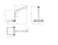 Кронштейн на опору для уличного светильника с 1   хомутом 350mm d48mm SPP-AC3-0-350-048 ЭРА Б0047653