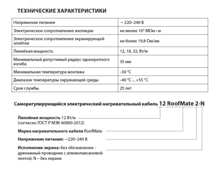 Кабель нагревательный саморегулирующийся          32RoofMate2, катушка 250 метров на отрез ССТ 7702106 2281038