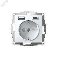 РОЗЕТКА 16А с 2 USB A+C, мех, БЕЛЫЙ Systeme Electric ATN000132