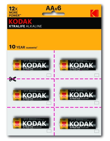 Б0038794 Батарейка LR6-12BL perforated (6х2BL) XTRALIFE Alkaline [KAA-2х6 perf] (144/576/18432) KODAK 