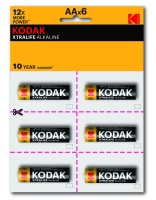 Батарейка LR6-12BL perforated (6х2BL) XTRALIFE Alkaline [KAA-2х6 perf] (144/576/18432) KODAK Б0038794