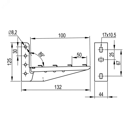 FC34101 Консоль с опорой ML  100 мм DKC 