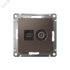 Розетка ATLASDESIGN двойная компьютерная+ТВ RJ45+TV категория 5E механизм мокко Systeme Electric ATN000689