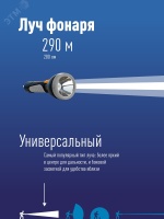 Фонарь ручной аккумуляторный, аккум. 4V 0.9 Ah, 280 Лм, 8 часов Космос KOCAc7005LED-BL