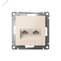 Розетка ATLASDESIGN двойная компьютерная RJ45+RJ45 категория 5E механизм бежевый Systeme Electric ATN000285