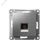 Розетка ATLASDESIGN компьютерная RJ45 механизм сталь Systeme Electric ATN000983