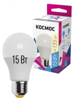Лампа светодиодная LED 15Вт 220В Е27 D60х108 3000 теплый A60 Космос LkecLED15wA60E2730
