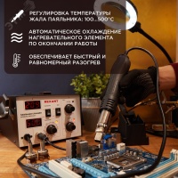 Станция паяльная, 2 в 1: паяльник+термофен, с цифровым дисплеем REXANT 12-0724