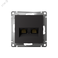 Розетка ATLASDESIGN двойная компьютерная RJ45+RJ45 категория 5E механизм карбон Systeme Electric ATN001085