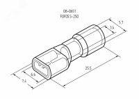 Клемма плоская полностью изолир РППи-м 6.0-(6.3) РпИмп 5.5-6-0.5 гнездо 6.6 мм 4-6 кв мм, REXANT 08-0651