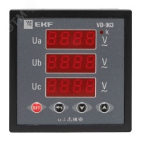 Вольтметр цифровой VD-963 на панель (96х96) трехфазный PROxima EKF vd-963