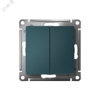 Выключатель двухклавишный ATLASDESIGN схема 5 10АХ механизм изумруд Systeme Electric ATN000851