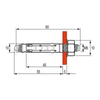 Анкер М6 стандартный со шпилькой (40 шт) DKC CM440645