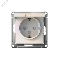 Розетка ATLASDESIGN с заземлением со шторками с крышкой 16А IP20 механизм жемчуг Systeme Electric ATN000446