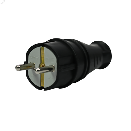 MST4001BK Вилка 2К+З прямая каучуковая 16А/250В IP44 Чёрная MultiSet Systeme Electric 