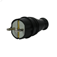 Вилка 2К+З прямая каучуковая 16А/250В IP44 Чёрная MultiSet Systeme Electric MST4001BK SE (Потенциал)