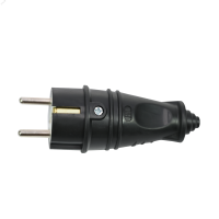 Вилка 2К+З прямая каучуковая 16А/250В IP44 Чёрная MultiSet Systeme Electric MST4001BK SE (Потенциал)