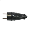 MST4001BK Вилка 2К+З прямая каучуковая 16А/250В IP44 Чёрная MultiSet Systeme Electric 