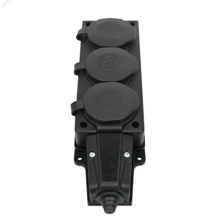 MST4103BK Колодка 3х розетка 2К+З каучуковая 16А/250В IP44 Чёрная MultiSet Systeme Electric 