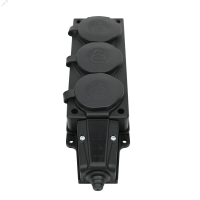Колодка 3х розетка 2К+З каучуковая 16А/250В IP44 Чёрная MultiSet Systeme Electric MST4103BK