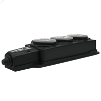 Колодка 3х розетка 2К+З каучуковая 16А/250В IP44 Чёрная MultiSet Systeme Electric MST4103BK