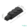 MST4103BK Колодка 3х розетка 2К+З каучуковая 16А/250В IP44 Чёрная MultiSet Systeme Electric 