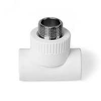 Тройник комбинированный 20 х 1/2' НР полипропиленовый PPR белый PRO AQUA PA25008P