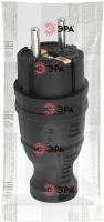 Вилка каучуковая з/з прямая 16A IP44 черная       V8-B-IP44 ЭРА Б0044540