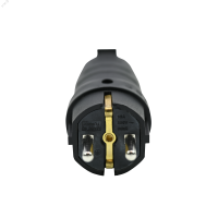 Вилка 2К+З угловая каучуковая 16А/250В IP44 Чёрная MultiSet Systeme Electric MST1102BK