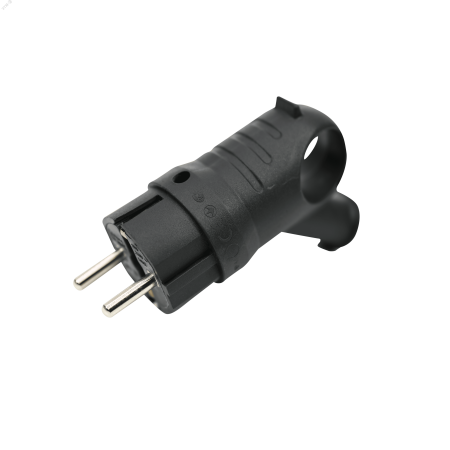 MST1102BK Вилка 2К+З угловая каучуковая 16А/250В IP44 Чёрная MultiSet Systeme Electric 