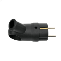 Вилка 2К+З угловая каучуковая 16А/250В IP44 Чёрная MultiSet Systeme Electric MST1102BK