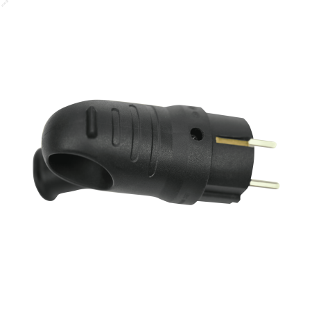 MST1102BK Вилка 2К+З угловая каучуковая 16А/250В IP44 Чёрная MultiSet Systeme Electric 