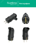 MST1102BK Вилка 2К+З угловая каучуковая 16А/250В IP44 Чёрная MultiSet Systeme Electric 