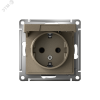 Розетка ATLASDESIGN с заземлением со шторками с крышкой 16А IP20 механизм шампань Systeme Electric ATN000546