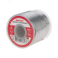 Припой с канифолью, 500 г, 3.0 мм, (олово 60%, свинец 40%) REXANT 09-3393