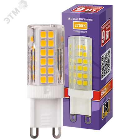 Лампа светодиодная LED 9Вт G9 теплый свет JazzWay 5001039