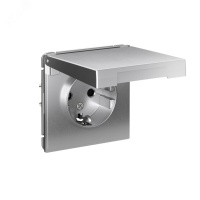 ARTGALLERY розетка с заземл. со шторк. с крышкой, 16А, IP20, механизм, алюминий Systeme Electric GAL000346 SE (Потенциал)