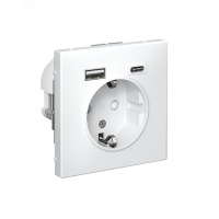 ARTGALLERY розетка 16А с 2 USB A+C, 5В/2.4А/3.0А. 2х5В/1.5А. механизм, лотос Systeme Electric GAL001332
