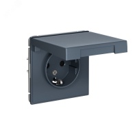ARTGALLERY розетка с заземл. со шторк. с крышкой, 16А, IP20, механизм, грифель Systeme Electric GAL000746