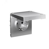 ARTGALLERY розетка с заземл. со шт. с крышк, 16А, IP44, механизм, алюминий Systeme Electric GAL440346