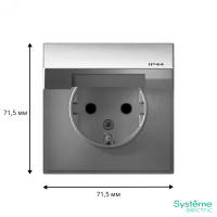 ARTGALLERY розетка с заземл. со шт. с крышк, 16А, IP44, механизм, алюминий Systeme Electric GAL440346