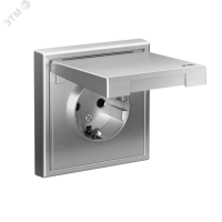 ARTGALLERY розетка с заземл. со шт. с крышк, 16А, IP44, механизм, алюминий Systeme Electric GAL440346