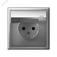 ARTGALLERY розетка с заземл. со шт. с крышк, 16А, IP44, механизм, алюминий Systeme Electric GAL440346