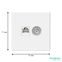 ARTGALLERY розетка двойная ТВ + компьютерная RJ45, кат. 5Е, белый Systeme Electric GAL000189