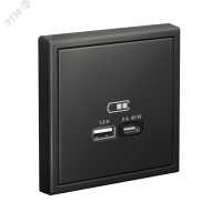 ARTGALLERY USB розетка A + тип-C 45Вт высокоскор.заряд. QC, PD, механизм, базальт Systeme Electric GAL001429