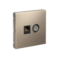 ARTGALLERY розетка двойная ТВ + компьютерная RJ45, кат. 5Е, шампань Systeme Electric GAL000589 SE (Потенциал)